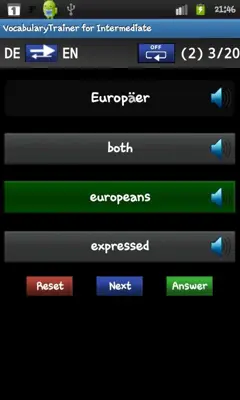 VocabularyTrainer for Intermediate android App screenshot 1